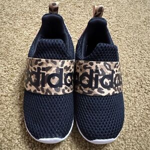 Adidas Black and Leopard Slip-On Shoes